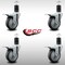 Service Caster 4'' SS Thermoplastic Rubber Swivel 1-5/8'' Expanding Stem Caster Set Total Lock Brake, 4PK SCC-SSEXTTL20S414-TPRB-158-4 - alternate 4